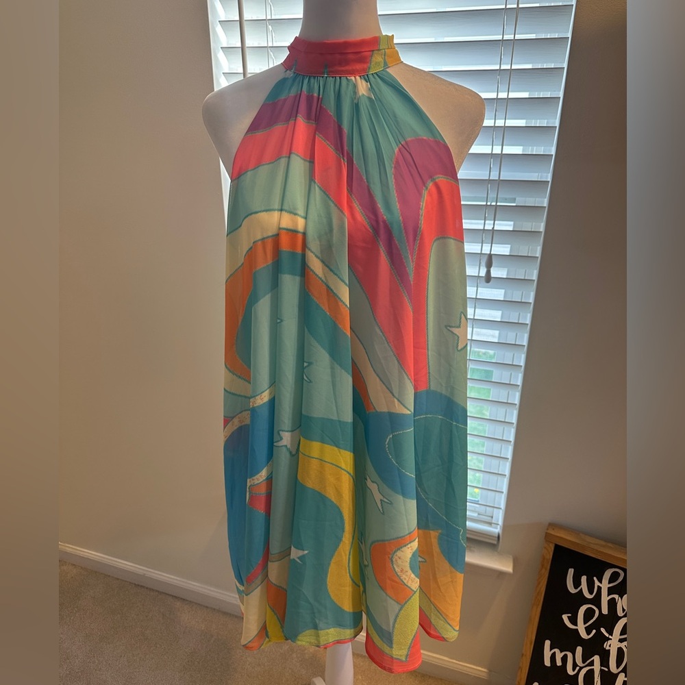 Aura Colorful Mini Dress NWT